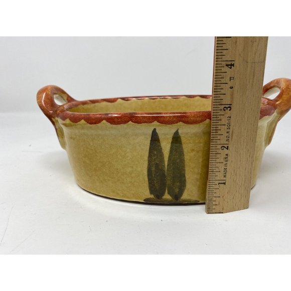 Italica Ars Pottery Italy Hand Painted Oval Casserole Dish Tuscany Scene - Picture 7 of 7